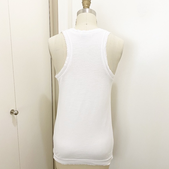C&C Organic Cotton Raw Edge Button Tank White XS - Picture 11 of 11